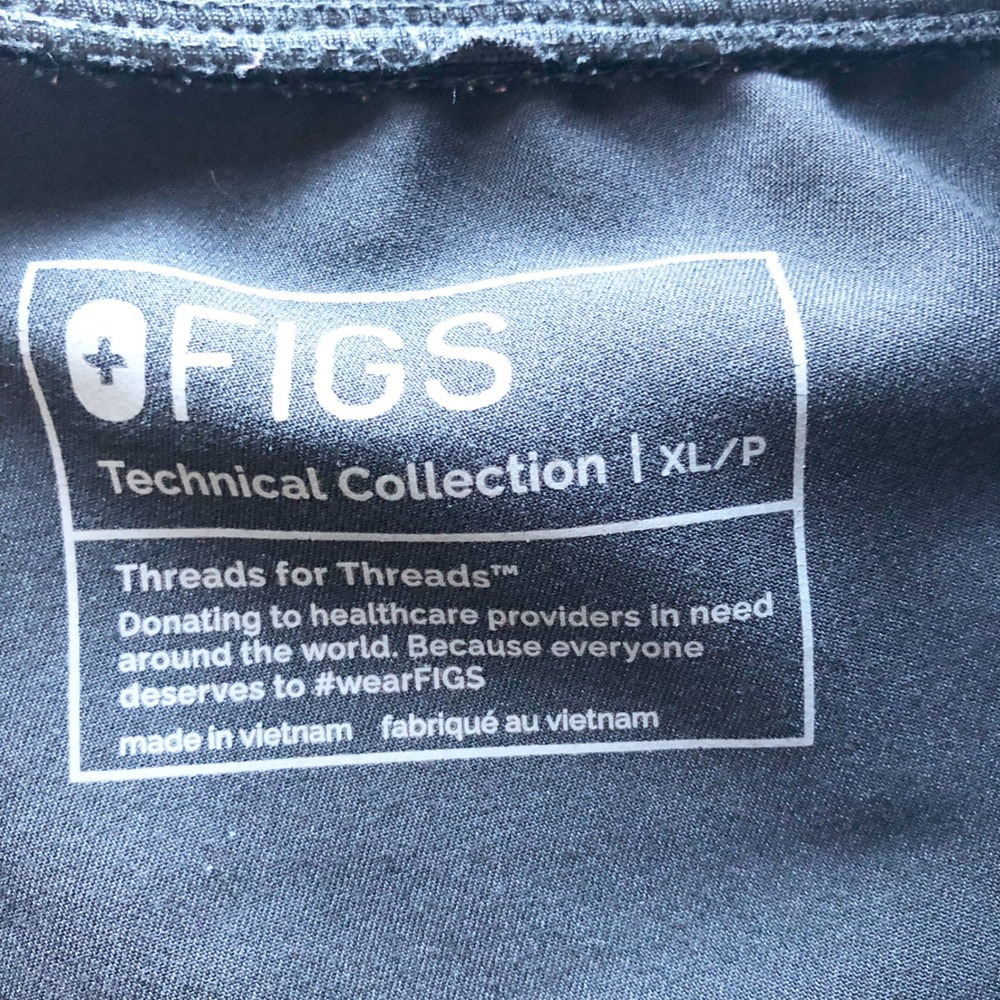 FIGS Scrubs Pants Womens XL Petite Zamora Jogger Black Technical Collection - Picture 5 of 9